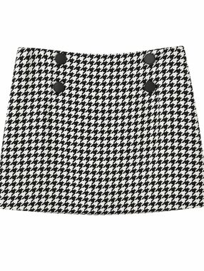 Rare Vintage Express Design Studio Houndstooth Mini Skirt Size 6 Y2K